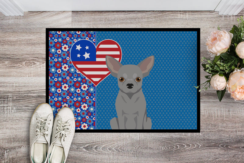 Silver Chihuahua USA American Doormat - 24x36 Decorative Floor Mat – Indoor/Outdoor Rug with Artistic Flair