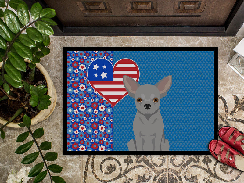 Silver Chihuahua USA American Doormat - 24x36 Decorative Floor Mat – Indoor/Outdoor Rug with Artistic Flair