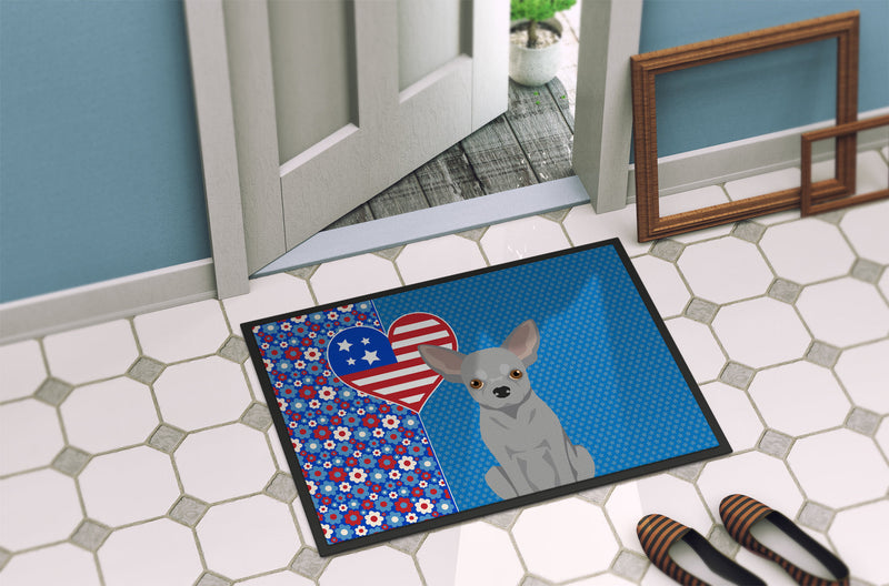 Silver Chihuahua USA American Doormat - 24x36 Decorative Floor Mat – Indoor/Outdoor Rug with Artistic Flair