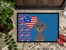 Blue and Tan Dachshund USA American Doormat - 24x36 Decorative Floor Mat – Indoor/Outdoor Rug with Artistic Flair