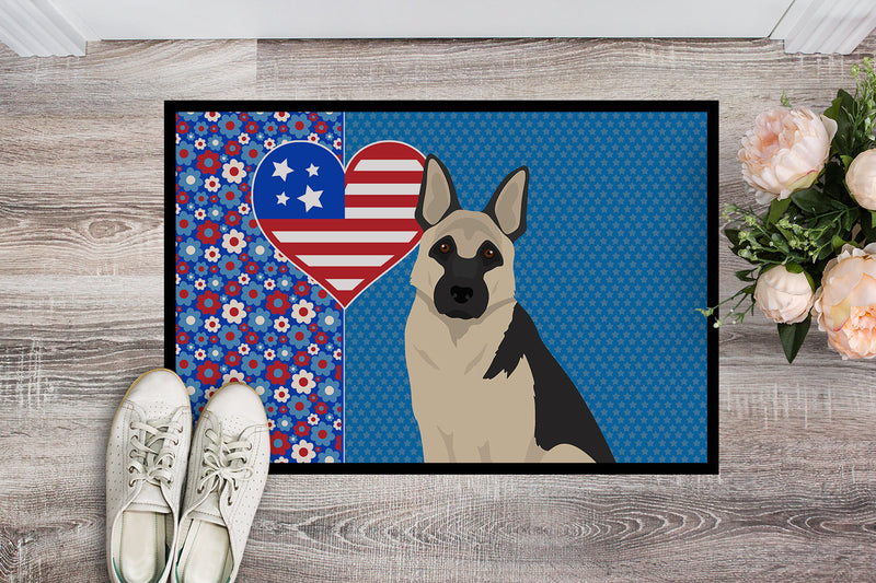 Black and Silver German Shepherd USA American Doormat - 24x36 Decorative Floor Mat – Indoor/Outdoor Rug with Artistic Flair