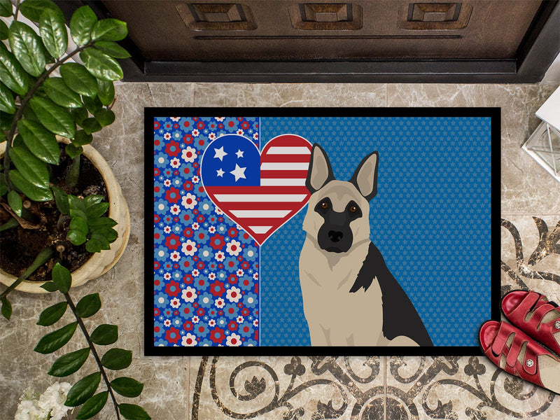 Black and Silver German Shepherd USA American Doormat - 24x36 Decorative Floor Mat – Indoor/Outdoor Rug with Artistic Flair