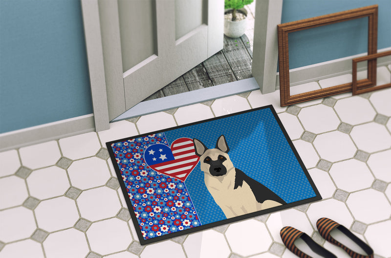Black and Silver German Shepherd USA American Doormat - 24x36 Decorative Floor Mat – Indoor/Outdoor Rug with Artistic Flair