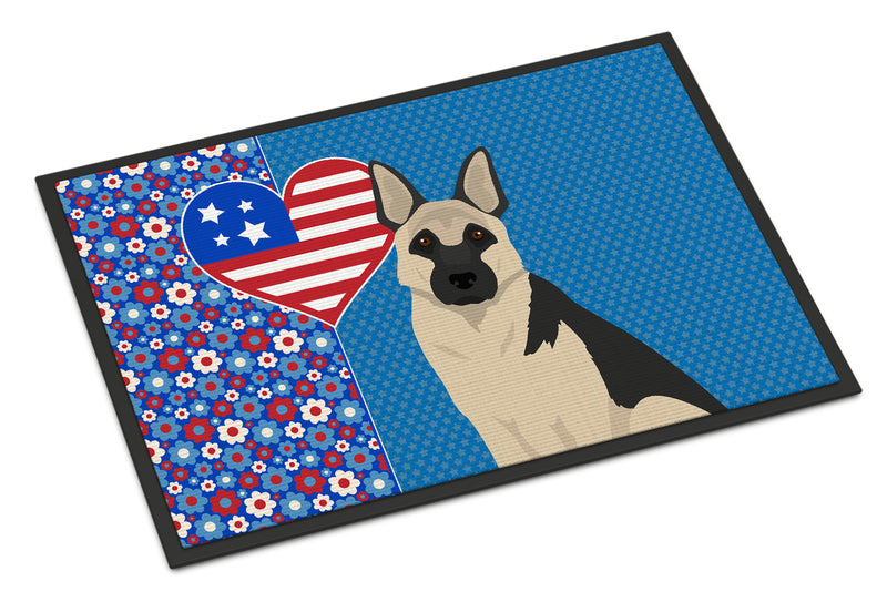 Black and Silver German Shepherd USA American Doormat - 24x36 Decorative Floor Mat – Indoor/Outdoor Rug with Artistic Flair