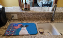 Black White Wirehair Jack Russell Terrier USA American Dish Drying Mat – Absorbent, Artistic Kitchen Essentials