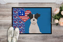 Black White Wirehair Jack Russell Terrier USA American Doormat - 24x36 Decorative Floor Mat – Indoor/Outdoor Rug with Artistic Flair