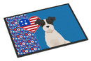Black White Wirehair Jack Russell Terrier USA American Doormat - 24x36 Decorative Floor Mat – Indoor/Outdoor Rug with Artistic Flair