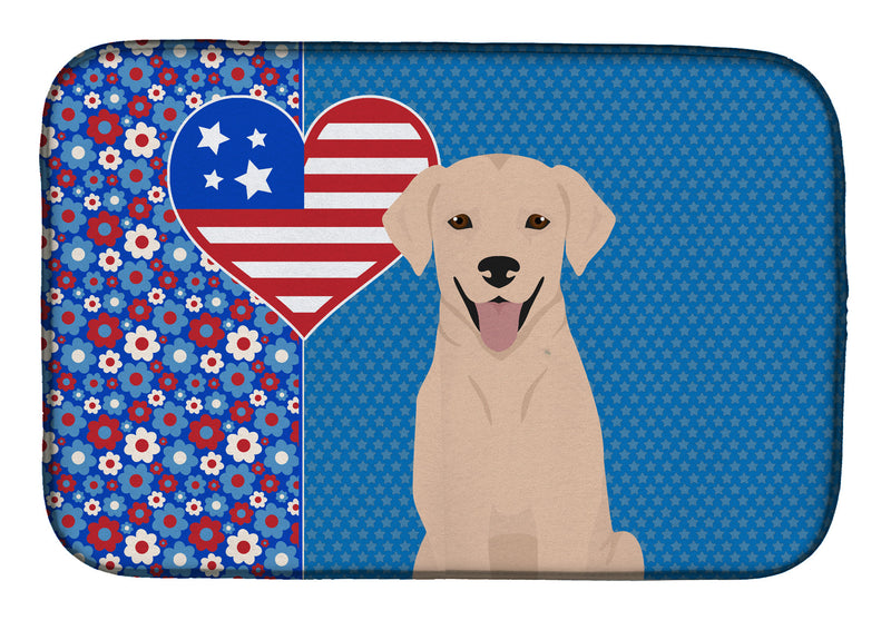 Yellow Labrador Retriever USA American Dish Drying Mat