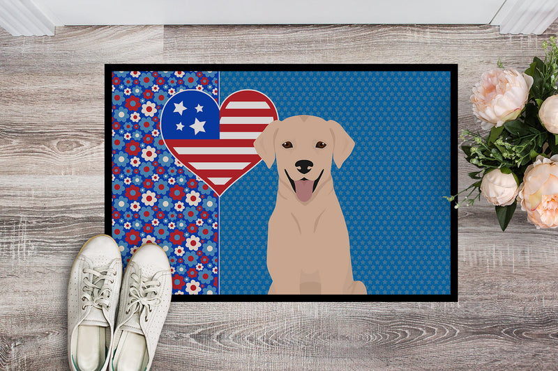 Yellow Labrador Retriever USA American Indoor or Outdoor Mat 24x36