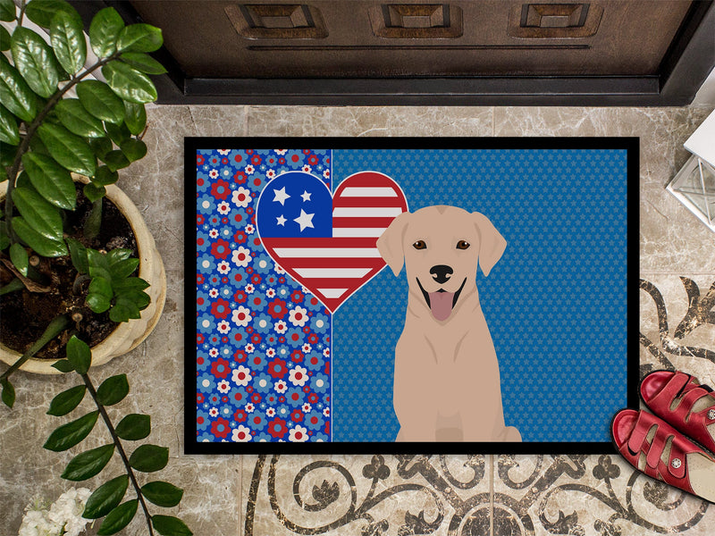 Yellow Labrador Retriever USA American Indoor or Outdoor Mat 24x36