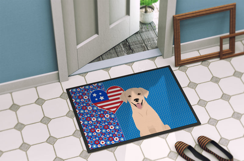 Yellow Labrador Retriever USA American Indoor or Outdoor Mat 24x36