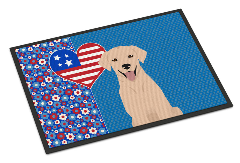 Yellow Labrador Retriever USA American Indoor or Outdoor Mat 24x36