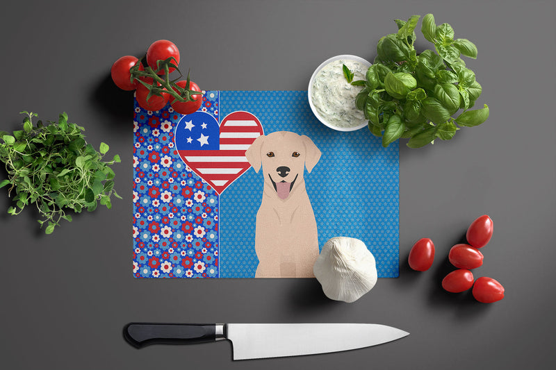 Yellow Labrador Retriever USA American Glass Cutting Board Large