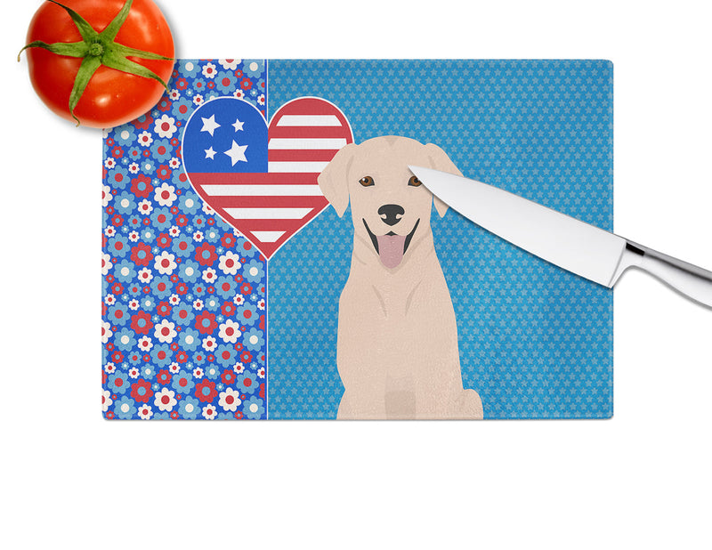 Yellow Labrador Retriever USA American Glass Cutting Board Large