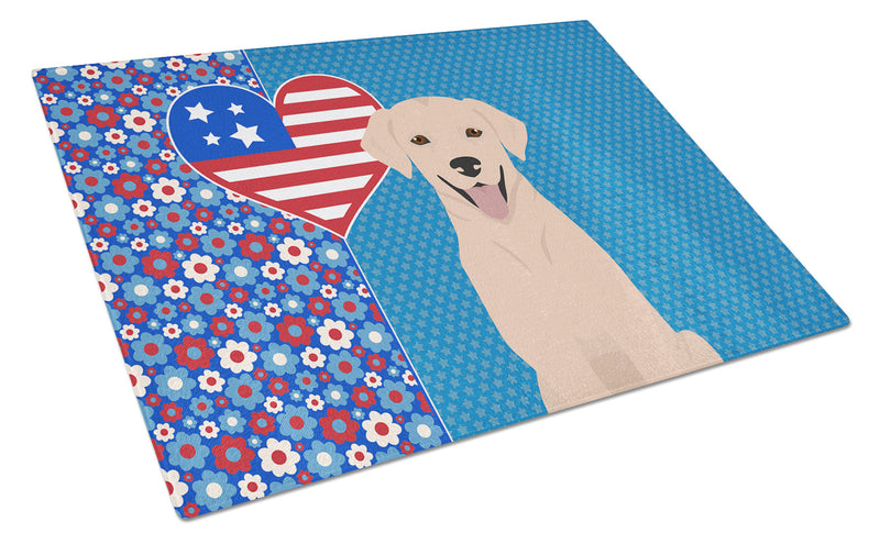 Yellow Labrador Retriever USA American Glass Cutting Board Large