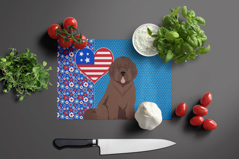 Brown Newfoundland USA American Glass Cutting Board Large