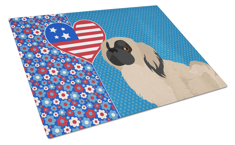 Cream Pekingese USA American Glass Cutting Boards – Durable, Decorative Kitchen Art Large