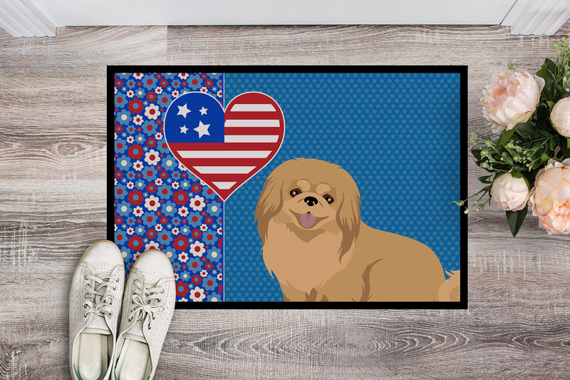Gold Pekingese USA American Doormat - 24x36 Decorative Floor Mat – Indoor/Outdoor Rug with Artistic Flair