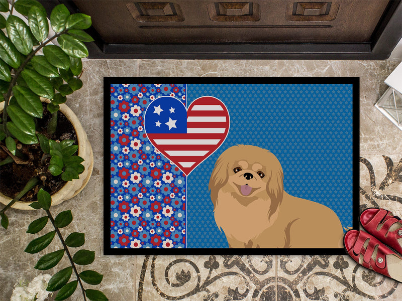 Gold Pekingese USA American Doormat - 24x36 Decorative Floor Mat – Indoor/Outdoor Rug with Artistic Flair