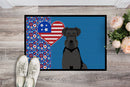Black Natural Ears Schnauzer USA American Doormat - 24x36 Decorative Floor Mat – Indoor/Outdoor Rug with Artistic Flair