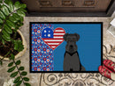 Black Natural Ears Schnauzer USA American Doormat - 24x36 Decorative Floor Mat – Indoor/Outdoor Rug with Artistic Flair