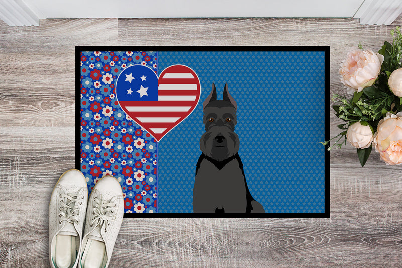 Black Schnauzer USA American Doormat - 24x36 Decorative Floor Mat – Indoor/Outdoor Rug with Artistic Flair
