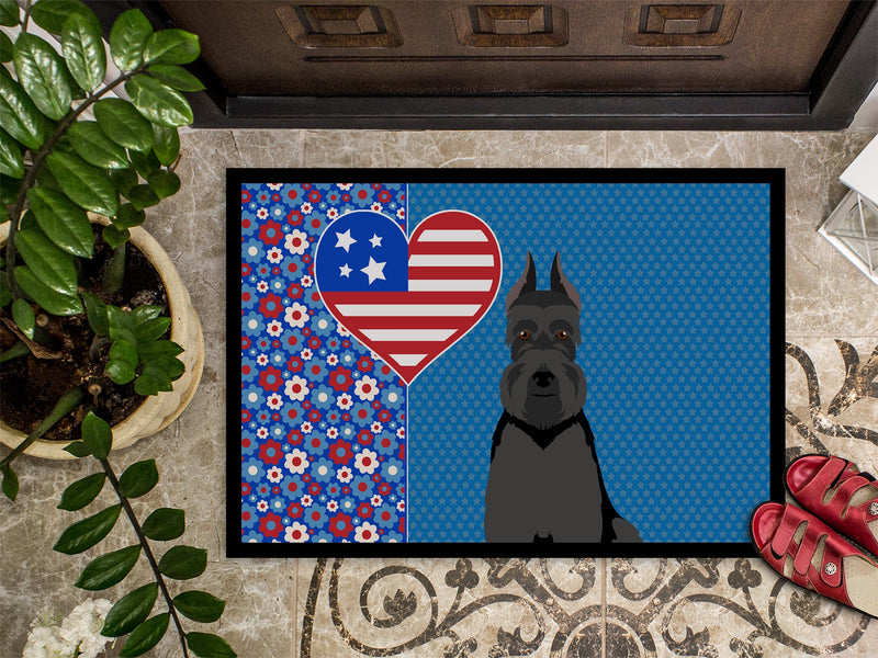 Black Schnauzer USA American Doormat - 24x36 Decorative Floor Mat – Indoor/Outdoor Rug with Artistic Flair