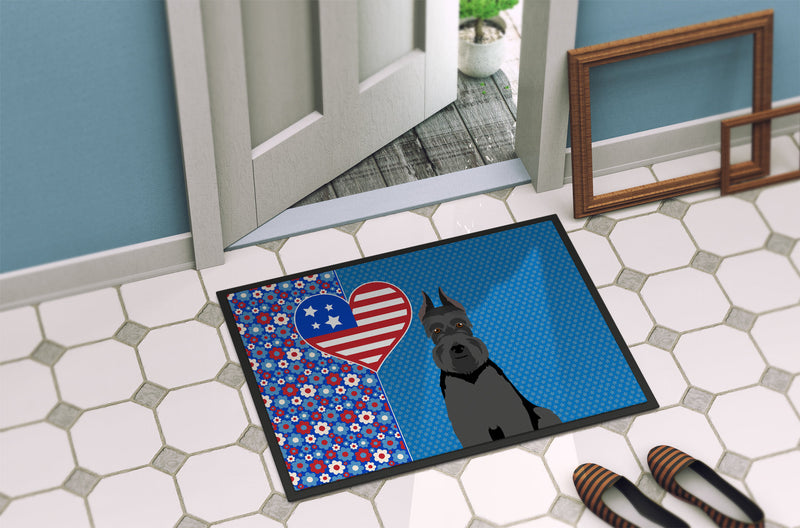 Black Schnauzer USA American Doormat - 24x36 Decorative Floor Mat – Indoor/Outdoor Rug with Artistic Flair