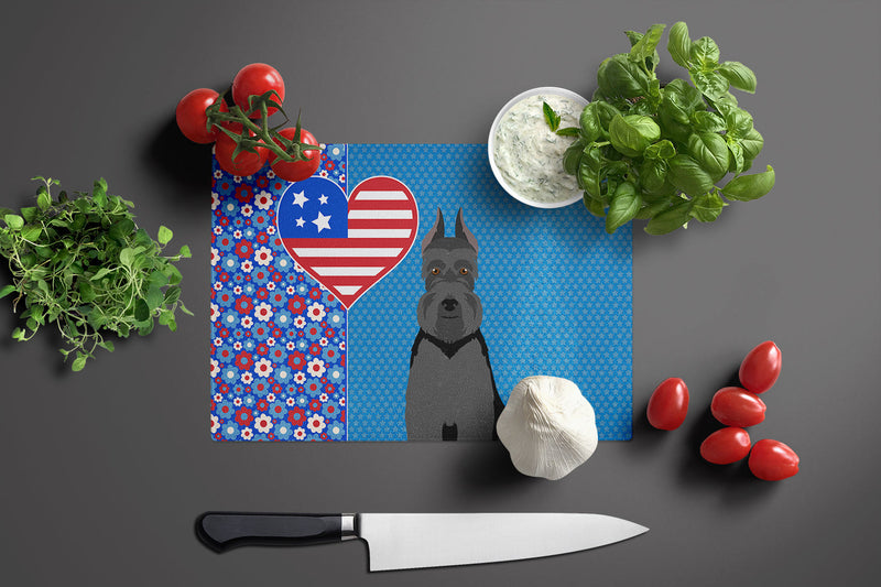 Black Schnauzer USA American Glass Cutting Boards – Durable, Decorative Kitchen Art Large