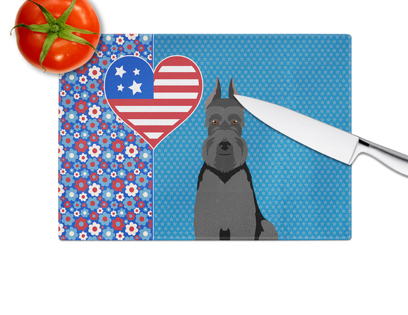 Black Schnauzer USA American Glass Cutting Boards – Durable, Decorative Kitchen Art Large
