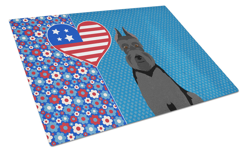Black Schnauzer USA American Glass Cutting Boards – Durable, Decorative Kitchen Art Large