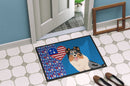 Blue Merle Sheltie USA American Doormat - 24x36 Decorative Floor Mat – Indoor/Outdoor Rug with Artistic Flair