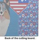 Blue Merle Sheltie USA American Glass Cutting Boards – Durable, Decorative Kitchen Art Large
