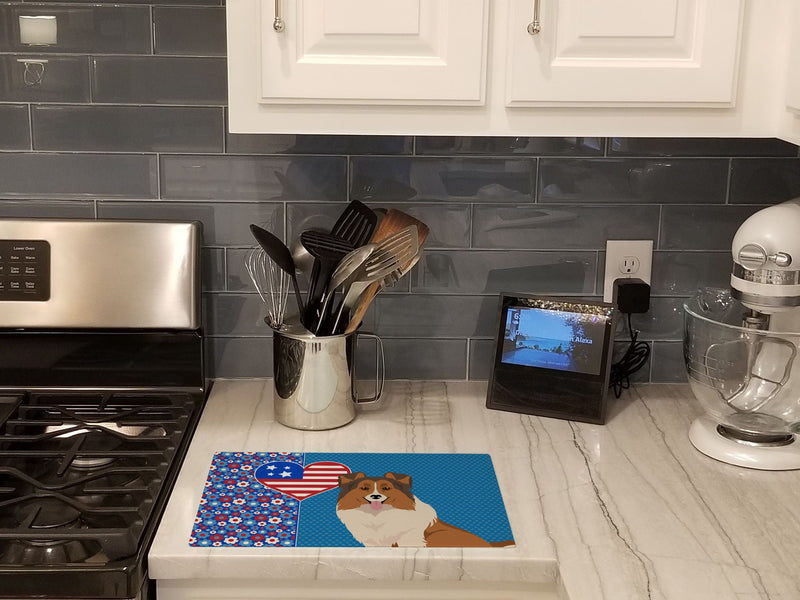 Sable Sheltie USA American Glass Cutting Boards – Durable, Decorative Kitchen Art Large