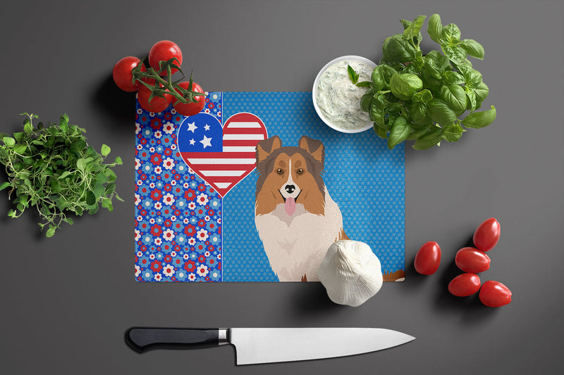 Sable Sheltie USA American Glass Cutting Boards – Durable, Decorative Kitchen Art Large