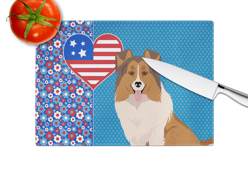 Sable Sheltie USA American Glass Cutting Boards – Durable, Decorative Kitchen Art Large