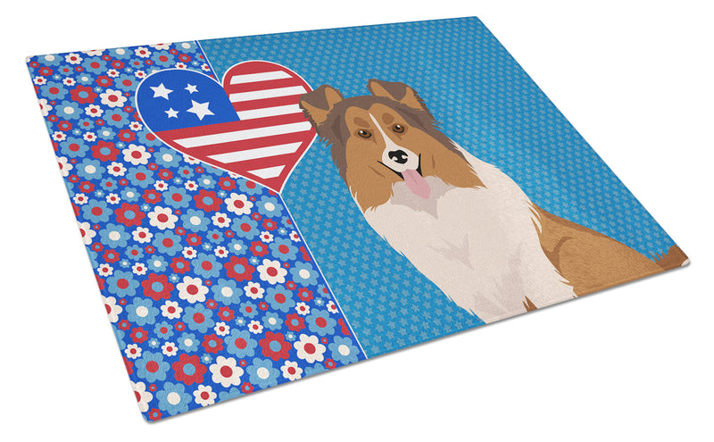 Sable Sheltie USA American Glass Cutting Boards – Durable, Decorative Kitchen Art Large