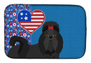 Black Shih Tzu USA American Dish Drying Mat – Absorbent, Artistic Kitchen Essentials