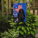 Black Shih Tzu Patriotic Heart Garden Flag – Red, White & Blue Dog Decor with Star Background