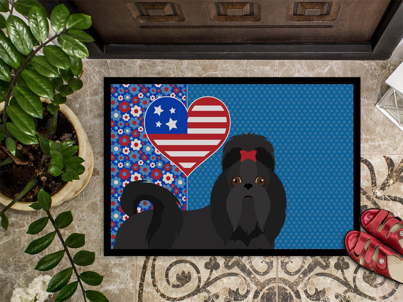 Black Shih Tzu USA American Doormat - 24x36 Decorative Floor Mat – Indoor/Outdoor Rug with Artistic Flair