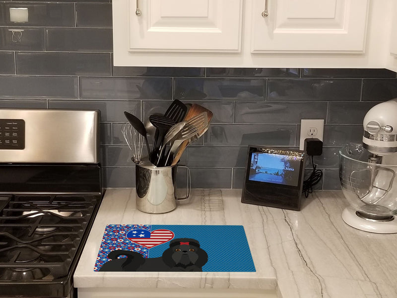 Black Shih Tzu USA American Glass Cutting Boards – Durable, Decorative Kitchen Art Large