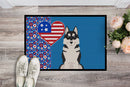 Black Siberian Husky USA American Doormat - 24x36 Decorative Floor Mat – Indoor/Outdoor Rug with Artistic Flair