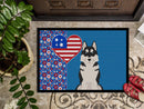 Black Siberian Husky USA American Doormat - 24x36 Decorative Floor Mat – Indoor/Outdoor Rug with Artistic Flair