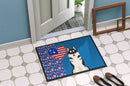 Black Siberian Husky USA American Doormat - 24x36 Decorative Floor Mat – Indoor/Outdoor Rug with Artistic Flair