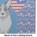 Blue Merle Cardigan Corgi USA American Glass Cutting Boards – Durable, Decorative Kitchen Art Large
