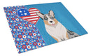 Blue Merle Cardigan Corgi USA American Glass Cutting Boards – Durable, Decorative Kitchen Art Large
