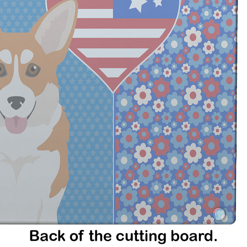 Red Pembroke Corgi USA American Glass Cutting Boards – Durable, Decorative Kitchen Art Large