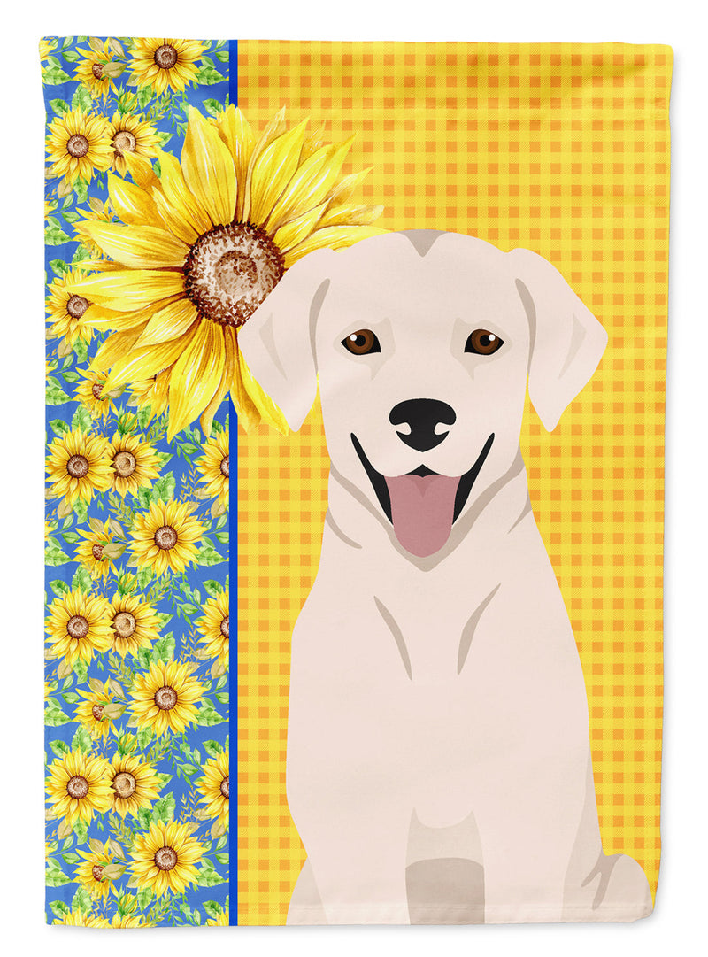 Summer Sunflowers White Cream Labrador Retriever Garden Flag – Decorative Outdoor Yard Flag