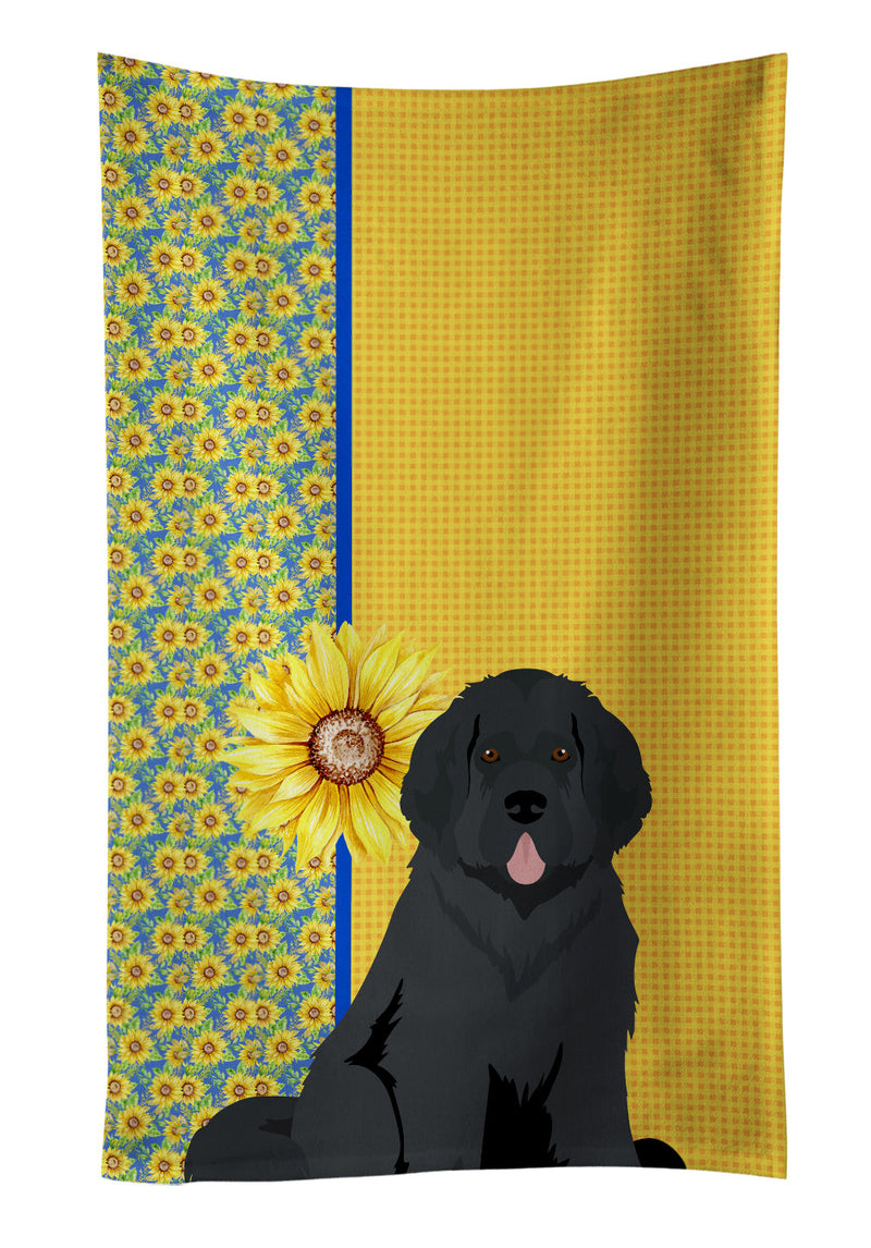 Summer Sunflowers Black Newfoundland Kitchen Towel