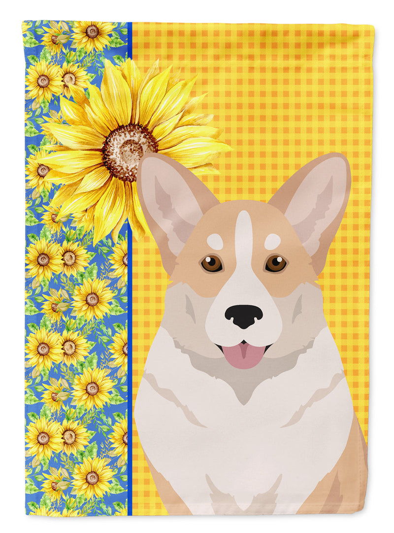 Summer Sunflowers Fawn Cardigan Corgi Garden Flag – Decorative Outdoor Yard Flag